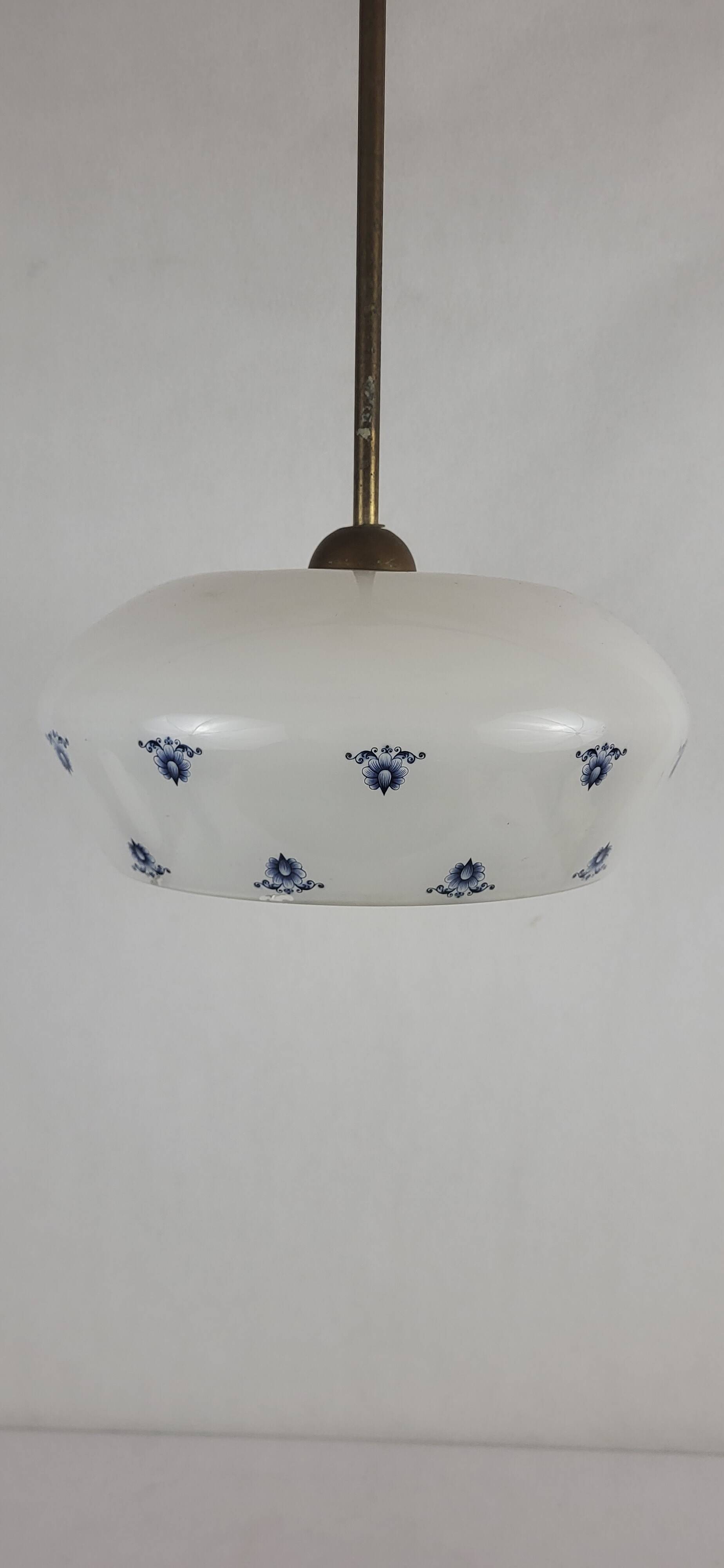 Opaline glass pendant light