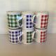 6 Tams England checkered mug cups