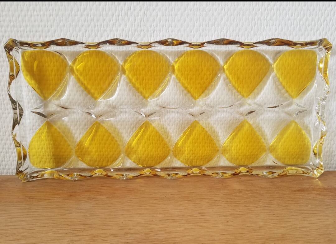 vintage pressed molded glass top