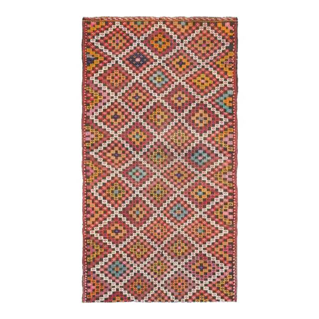 Vintage Turkish Oushak Handmade Wool Cotton Orange Area Rug 172x320