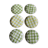 Lot 6 small vintage Scottish plates green yellow
