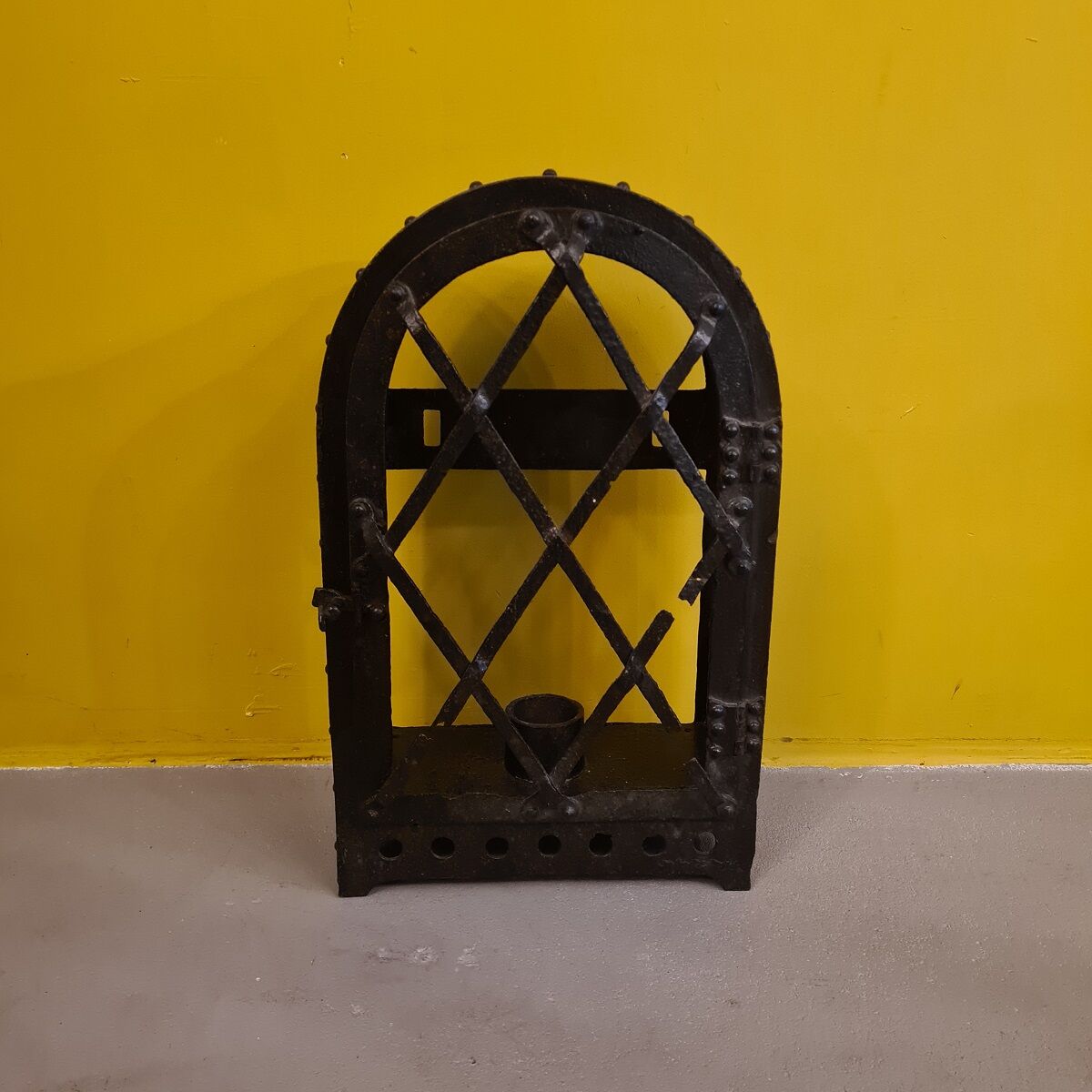 Antique French Wrought Iron Wall Lamp, partly from 1600s