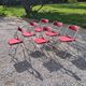 Set of 6 folding chairs from the 70s tweed and chrome metal
