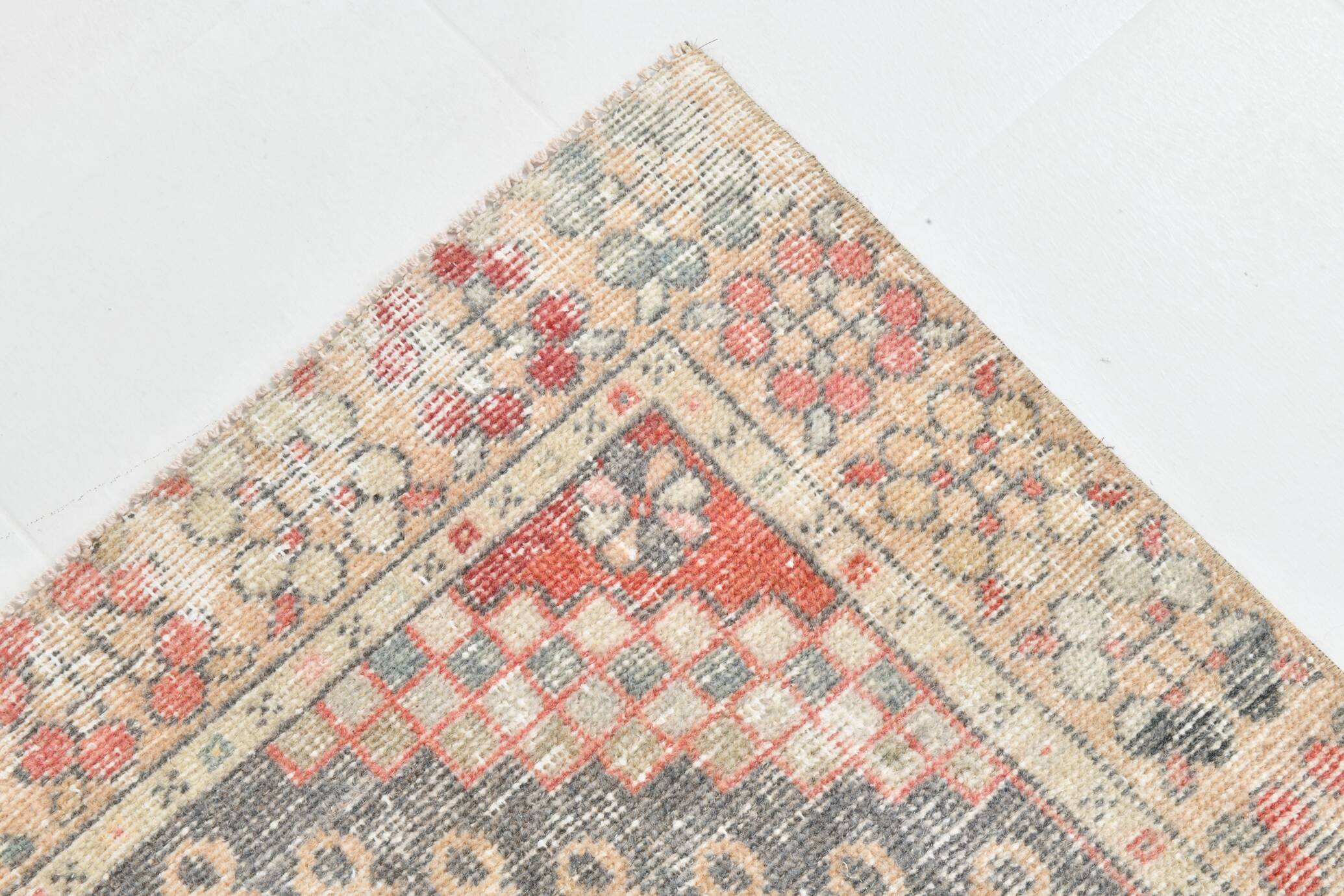 4x8 Red Geometric Turkish Rug 127x247Cm SK 22752