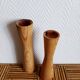 Scandinavian brutalist wooden candle holders