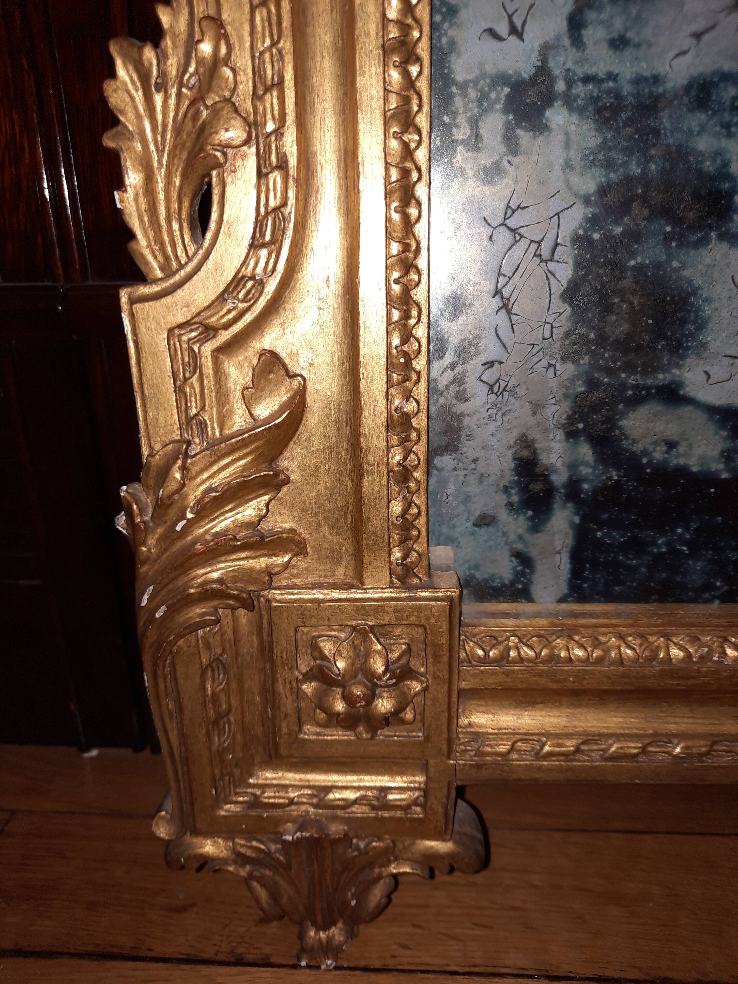Louis XVI style gilded mirror