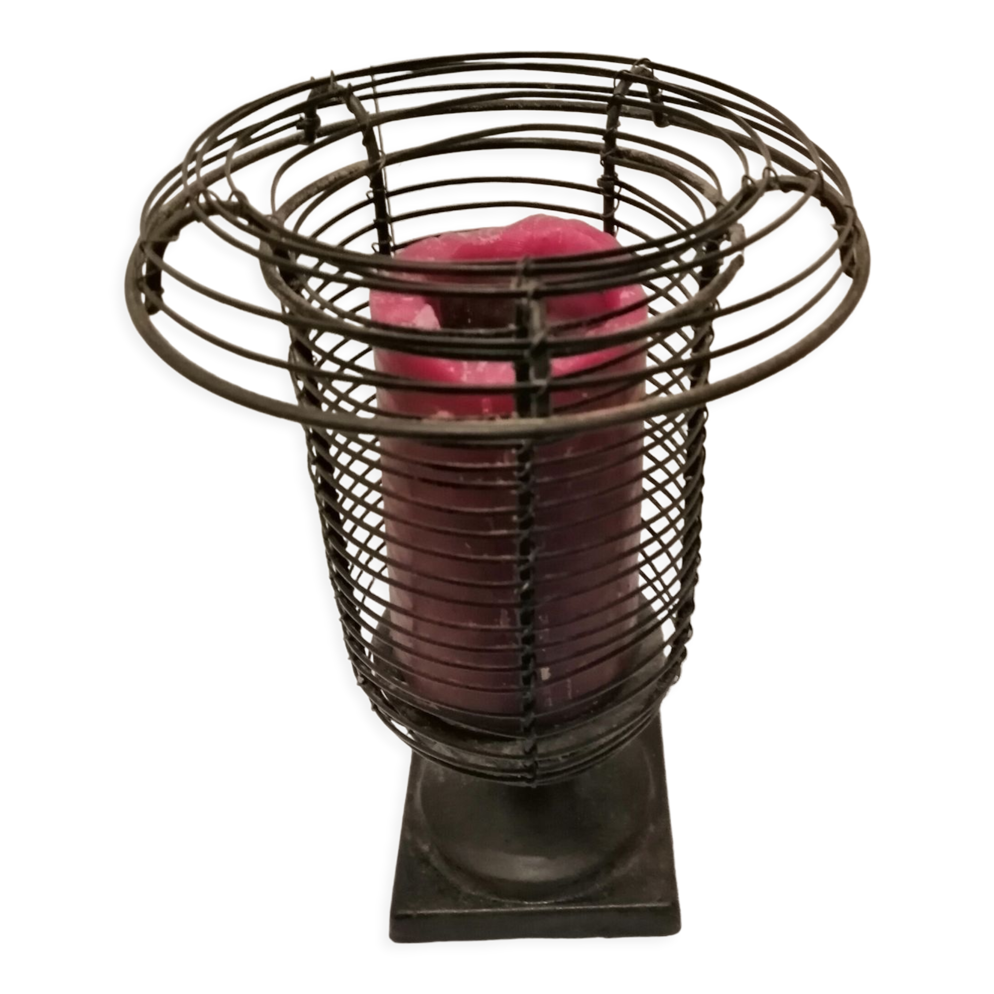 Wrought iron candle holder