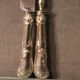 Cutting service knife handles silver Minerve style Rocaille Louis XV
