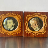 Paire de cadres en bois