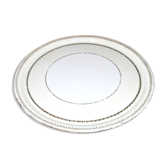 Limoges porcelain pie dish with gold trim, 32cm.