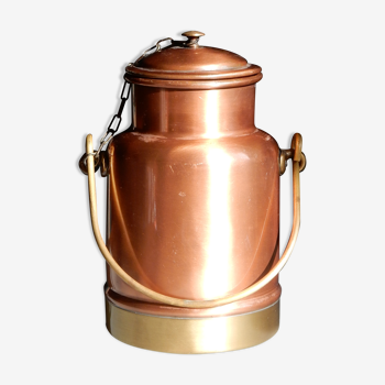 Copper and brass milk pot