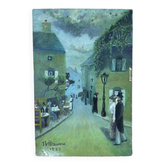 Parisian painting, oil on canvas, Montmartre / Painting of Paris