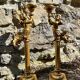 Pair of large candlesticks with cherubs