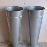 Pair of large zinc florist vases