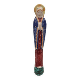 Virgin in polychrome enameled earthenware, 20th century