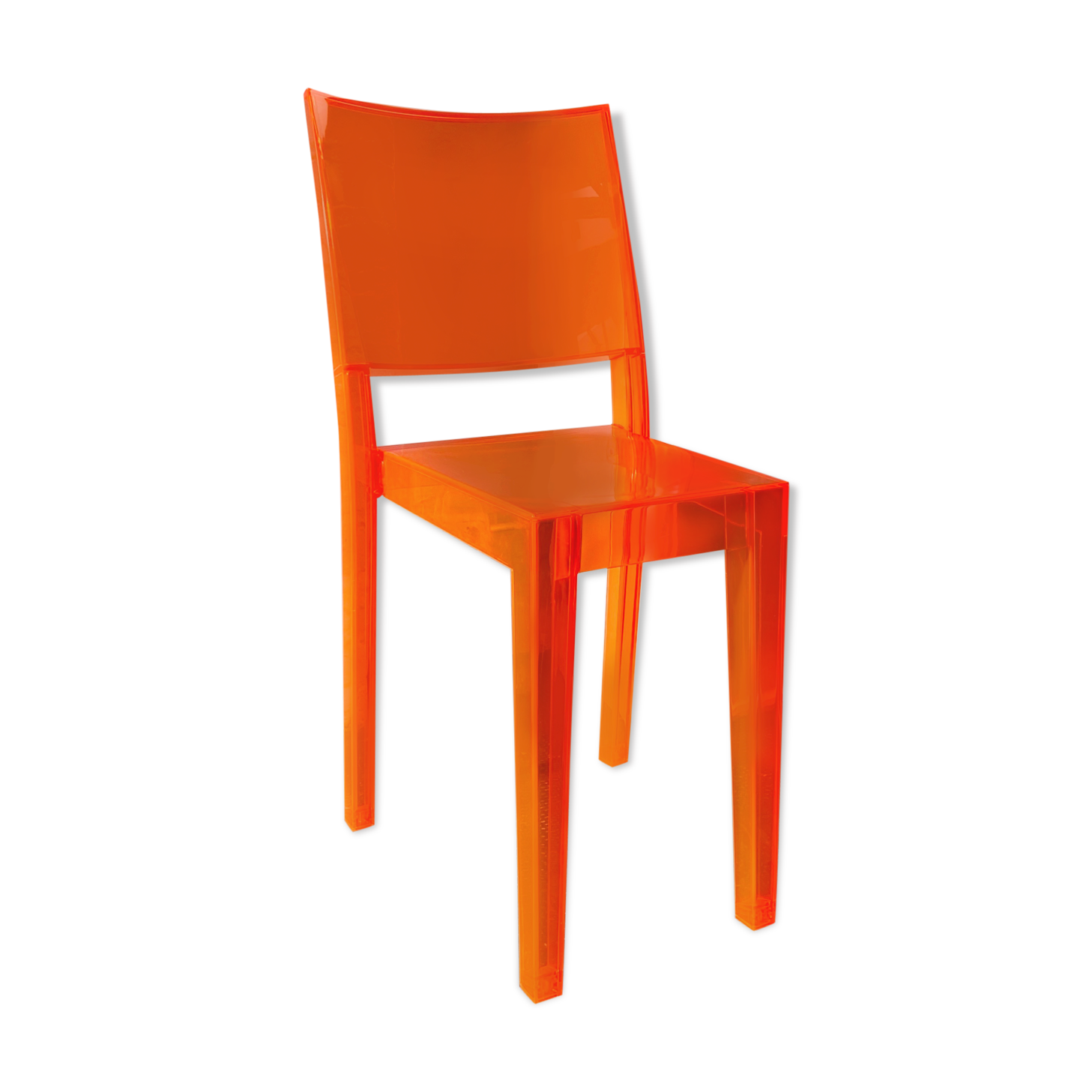 Kartell La Marie chair by Philippe Starck, orange, neon, stacking