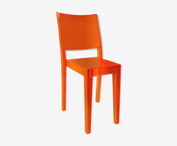 Chaise par Philippe Starck Kartell La Marie orange néon, chaise d'empilage,  extérieur, made in Italy | Selency