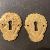 Pair of old locks in bronze or brass