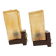 Pair of wall sconces with textured amber glass and Bakelite from the 70s.