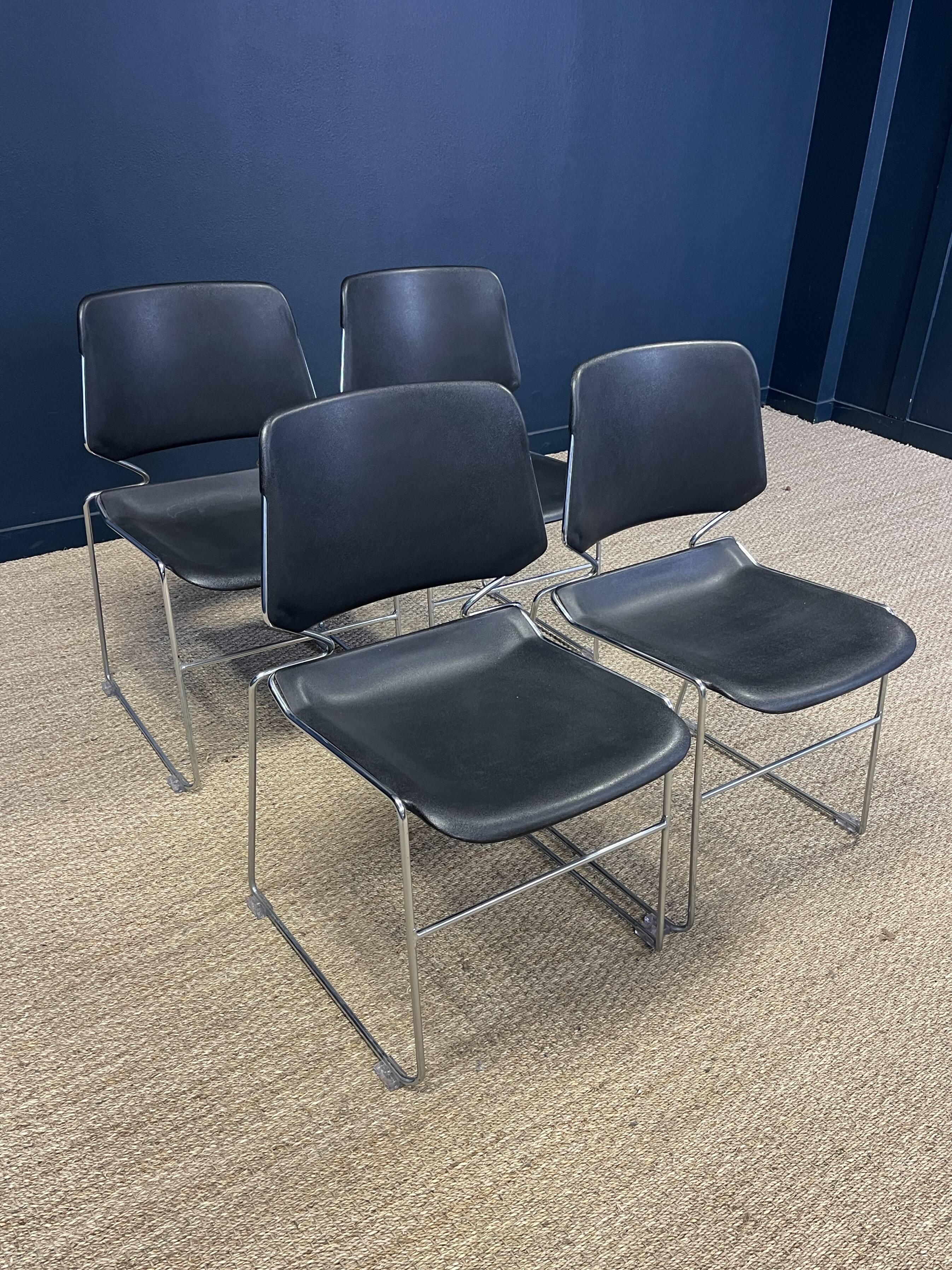 Set of 4 matrix chairs by tolleson for krueger 70s usa