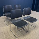 Set of 4 matrix chairs by tolleson for krueger 70s usa