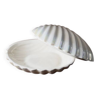 Multicolored Ceramic Shell Bowl by Alberto Tomassini - Vintage 1980s Italian Jewelry Dish