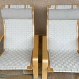 2 vintage adjustable Pulkka lounge chairs by Llmari Lappalainen for Asko
