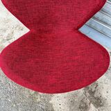 Fauteuil en tweed rouge déhoussable