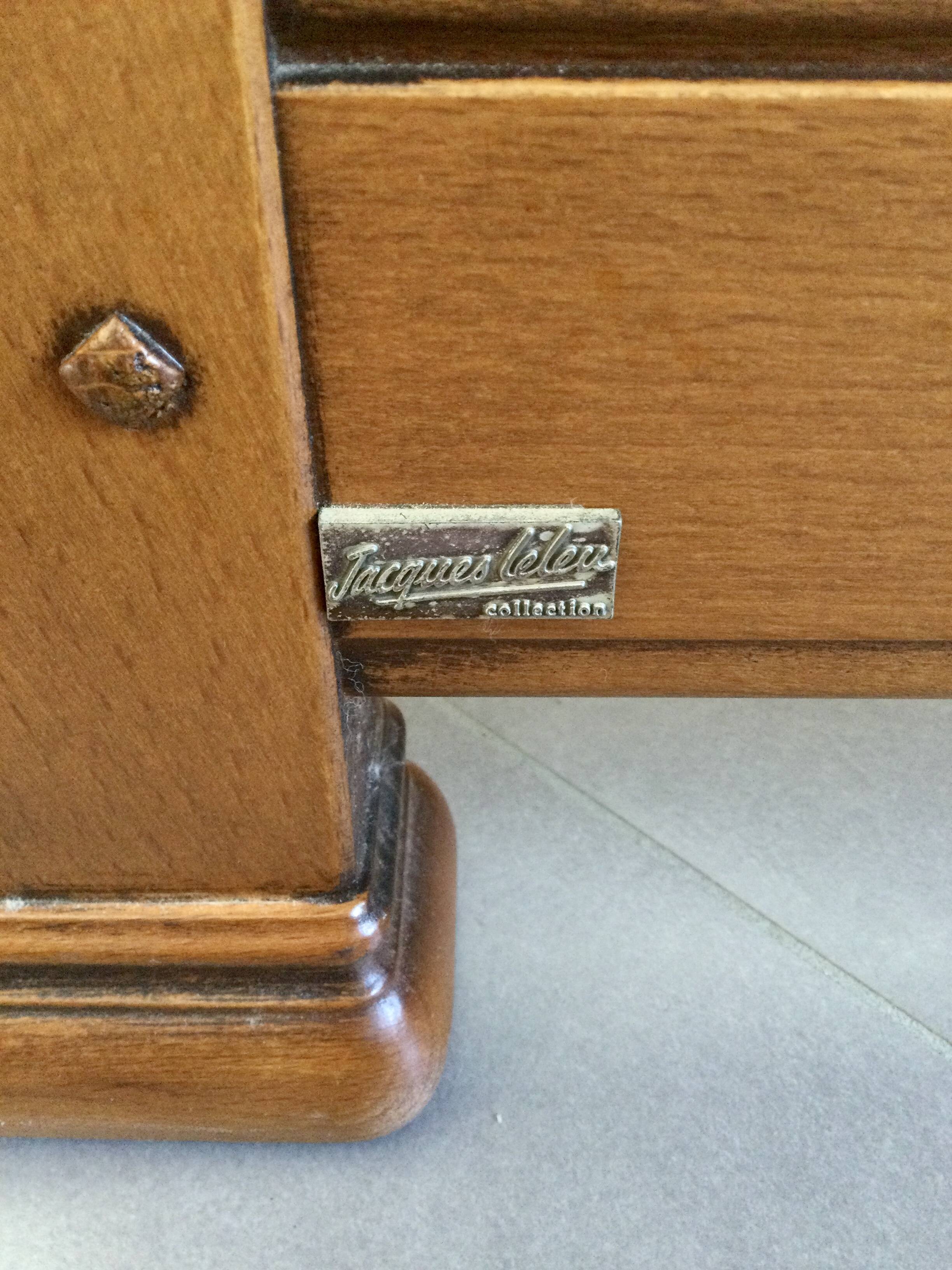 Jacques Leleu - Pair Of Cherry Wood Armchairs