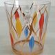 Glass ice bucket, metal spoon and vintage bakelite