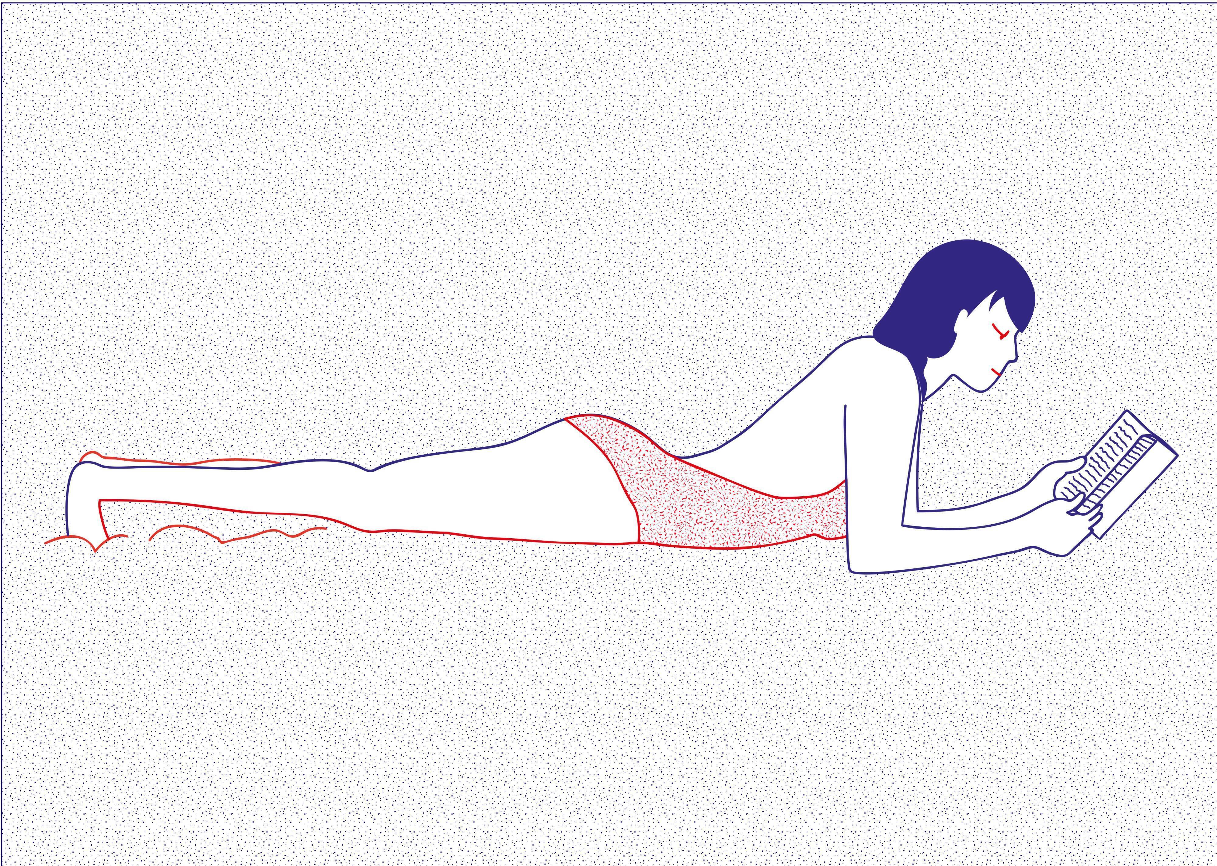 Illustration A4 naiade no. 5/8 brittany bather sea