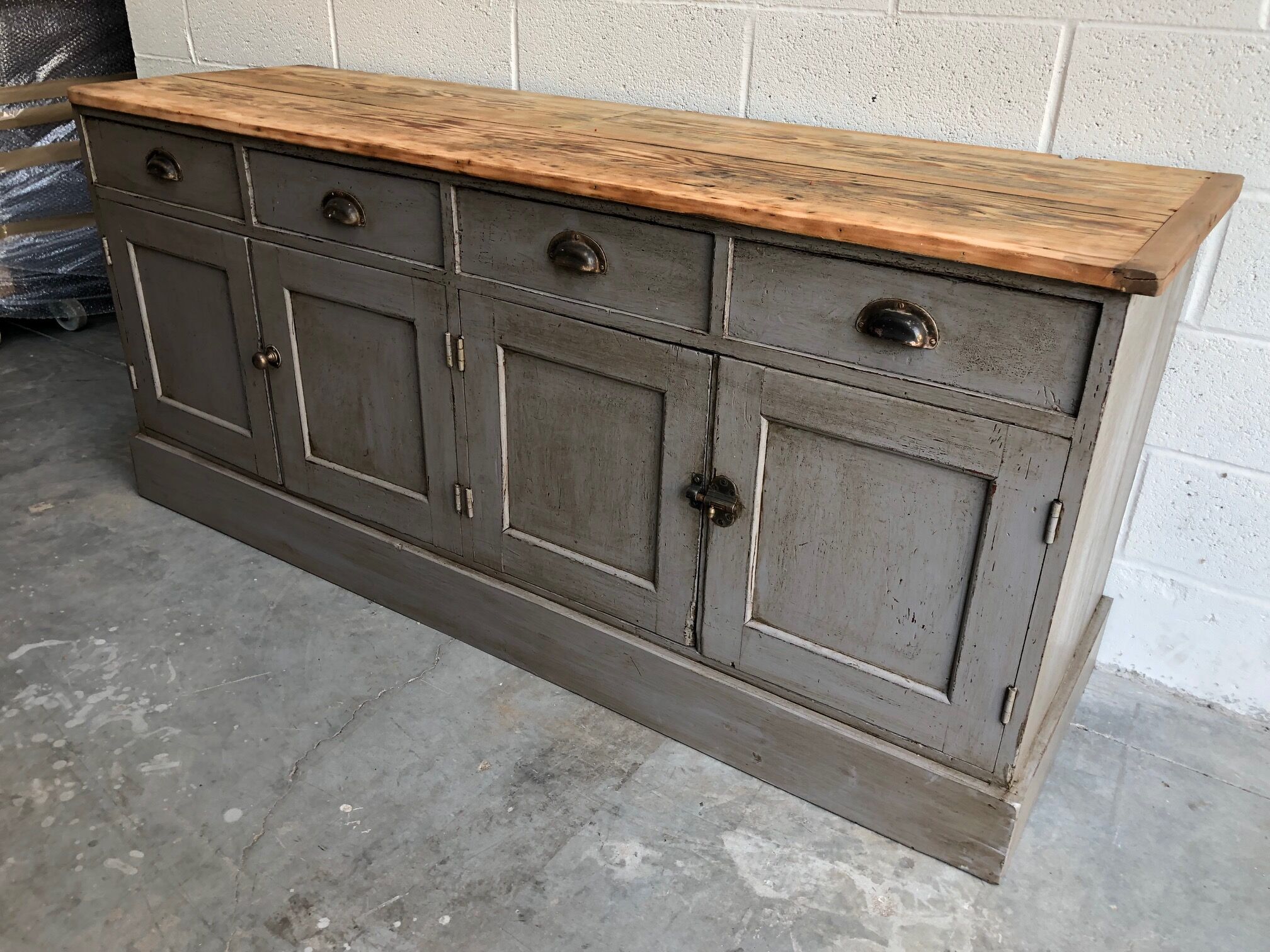 Old workshop furniture patinated