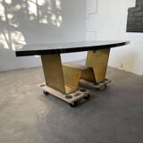 Addor 60s sculptural marble and brass coffee table