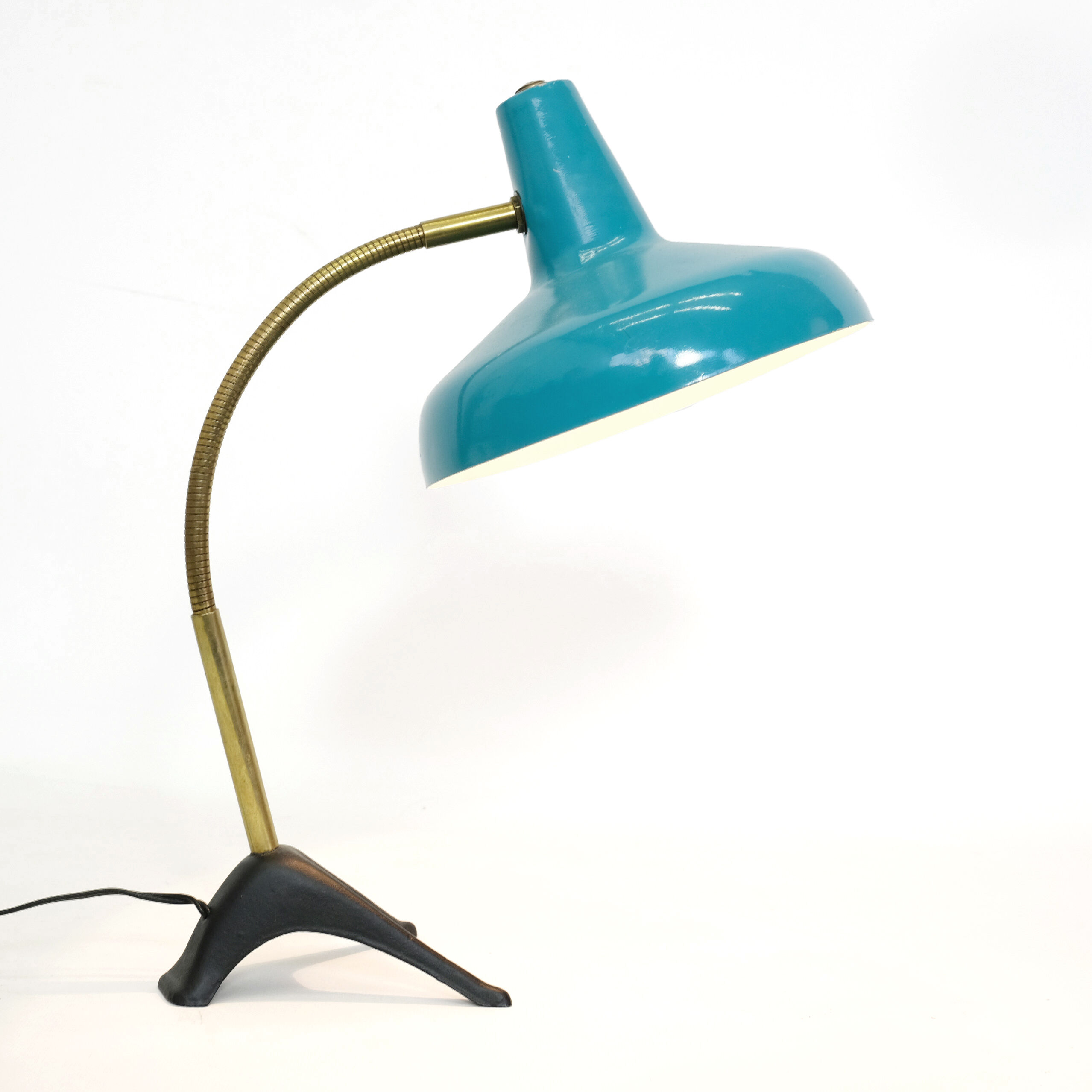 Turquoise modernist lamp from the 50