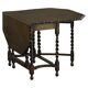 Antique baroque dining table in oak, with folding legs and drop leaves, featuring spiral "barley twist" legs, from the 1920s.