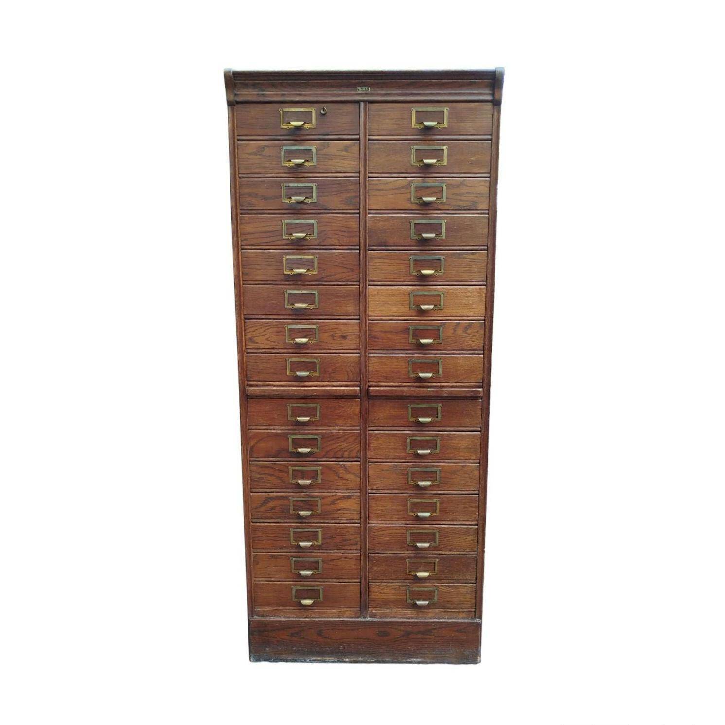 Archive furniture in oak S.M.V., Denmark 1920s–40s