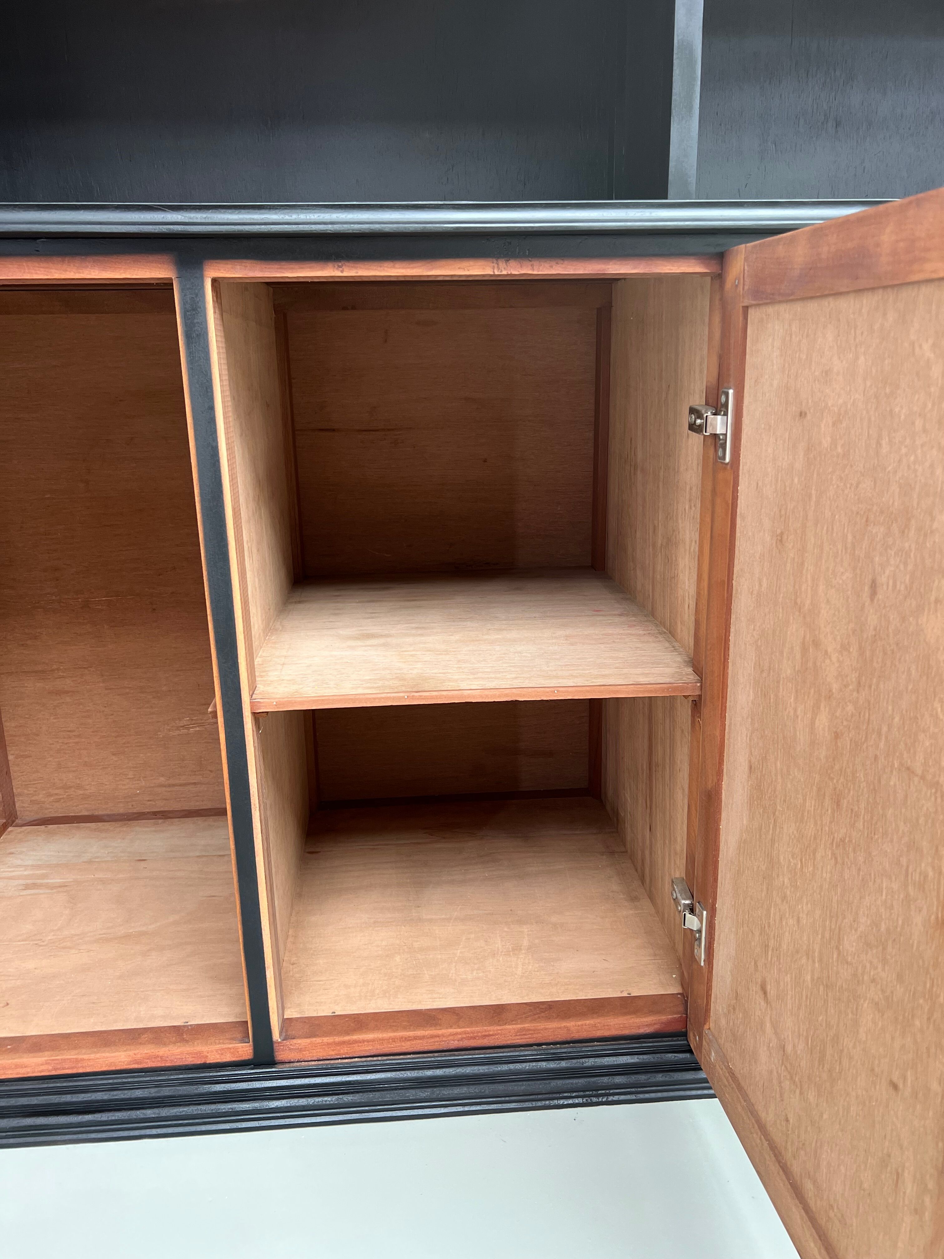 Sideboard 2 bodies, XXL format, old wooden school furniture