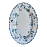 Oval dish Longwy in blue earthenware, service "Chartres"