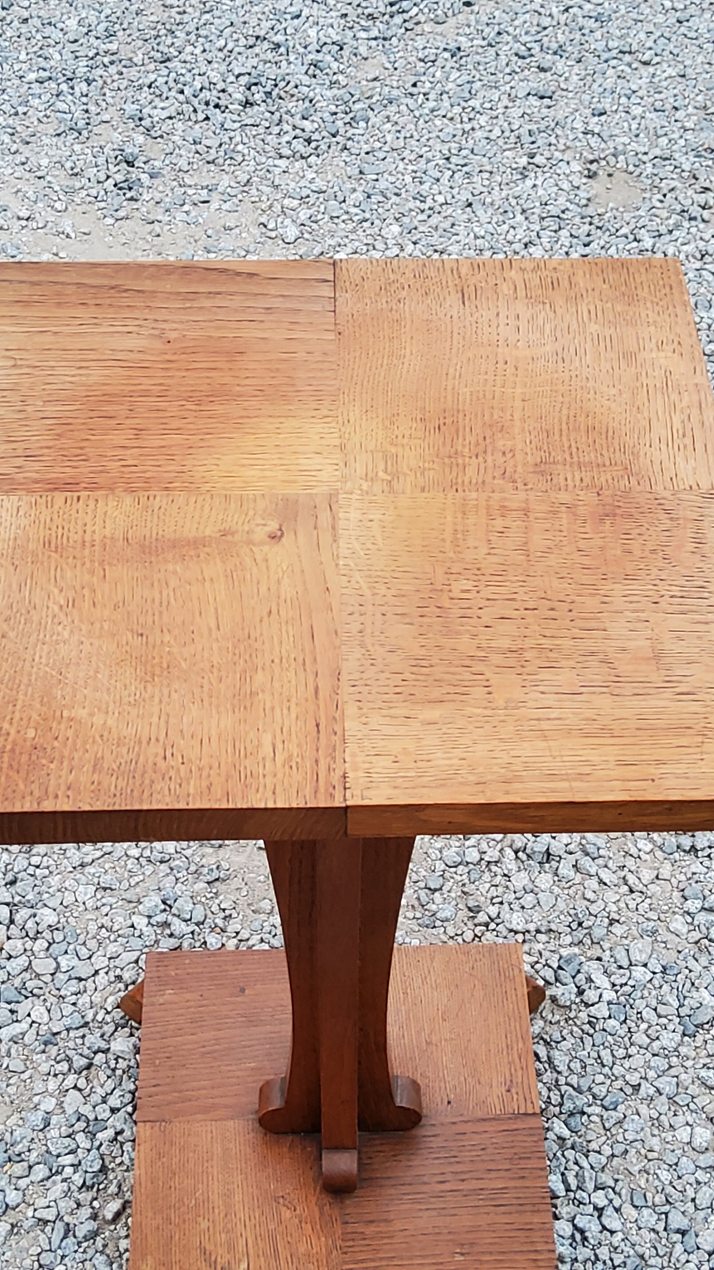 Side table pedestal table of the 50s in solid oak