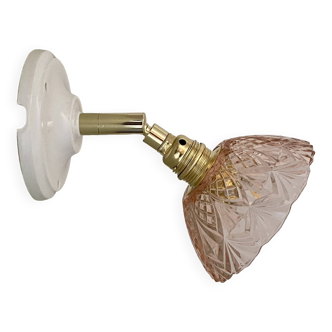 Vintage lampshade wall light in pink glass - tableware collection -
