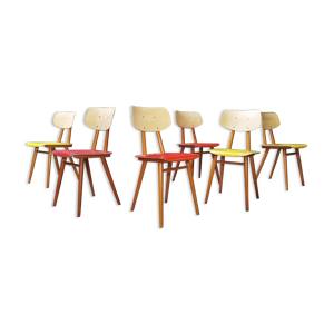 Lot de 6 chaises en bois,