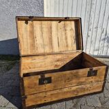 Old trunk coffee table bar