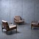 Set of 3 Scandinavian armchairs by Carl Straub - Vintage 1950s 1960s