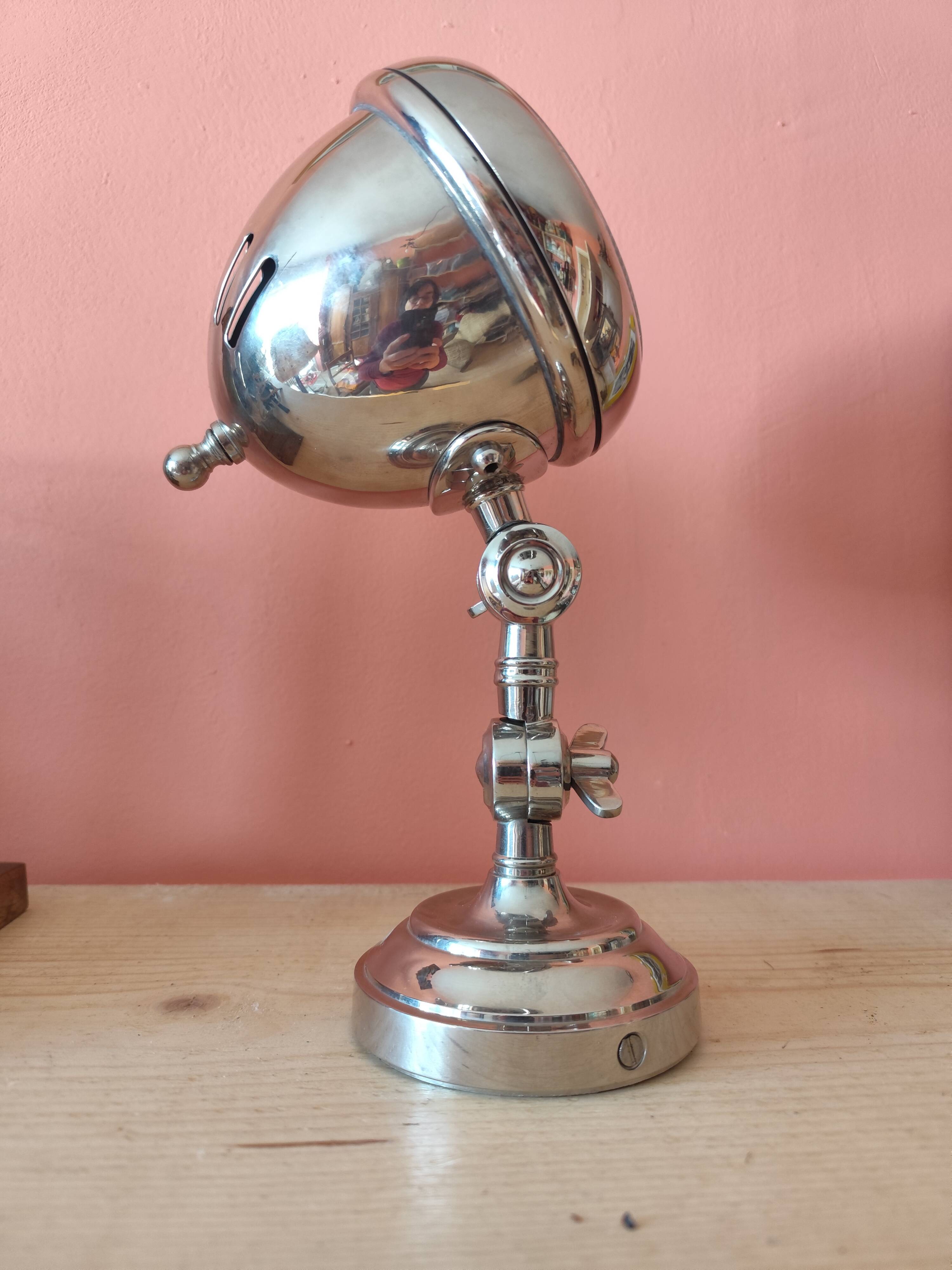 Adjustable brushed metal spotlight - articulated headlight lamp