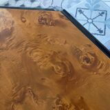 Table basse en loupe d’orme vintage 70s