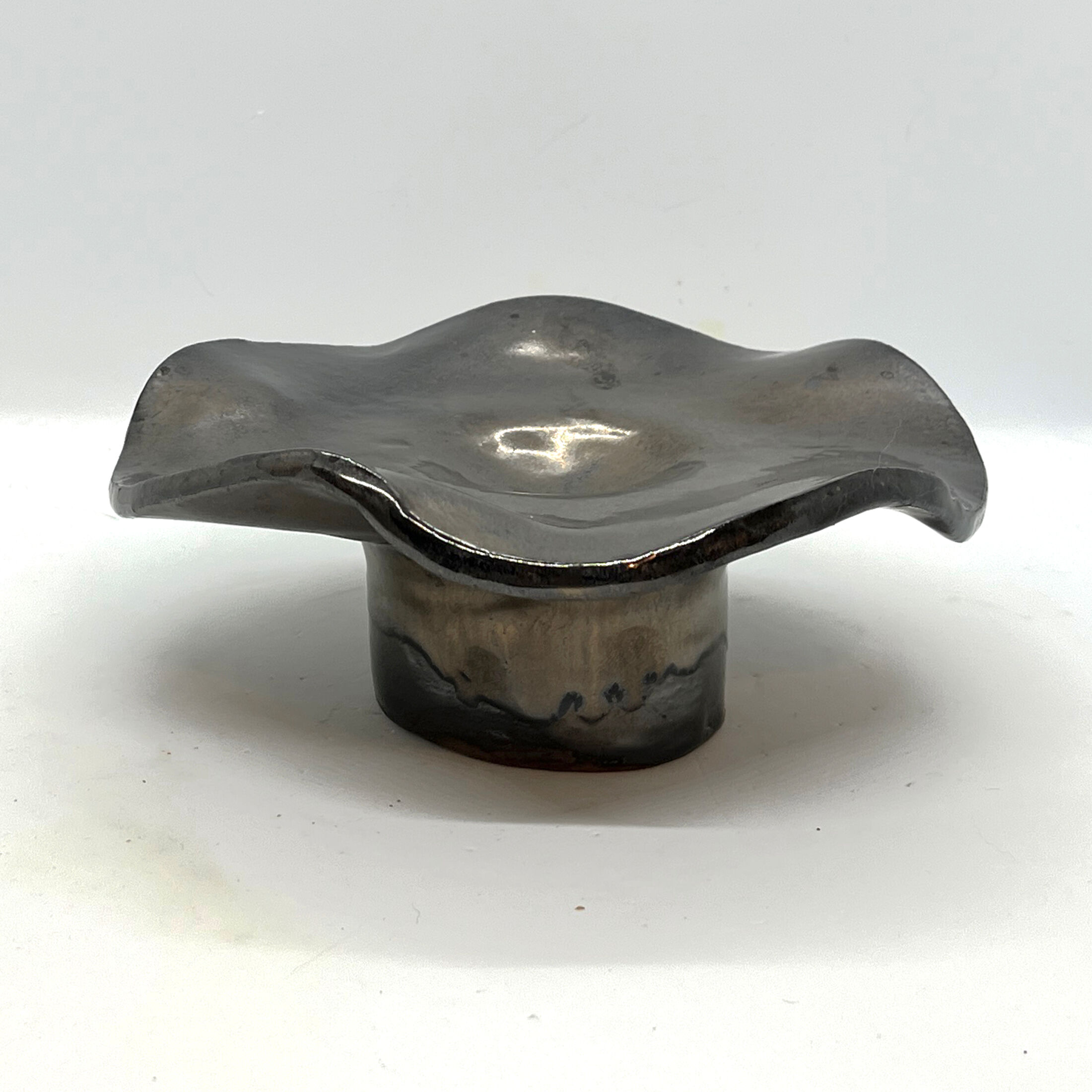 Ceramic, hand-formed candlestick, Czech Republic, 1992.