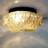 Baguette vintage en glaçure de plafondlamp, bulle reliëf space age, jaren 1970