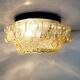 Vintage baguette in ceiling glaze lamp, bubble relief space age, 1970s