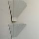 Pair of vintage corner wall lights, matte white plaster, France, 1970.