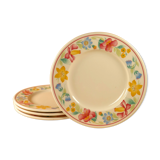 Set of 4 plates the round of flowers